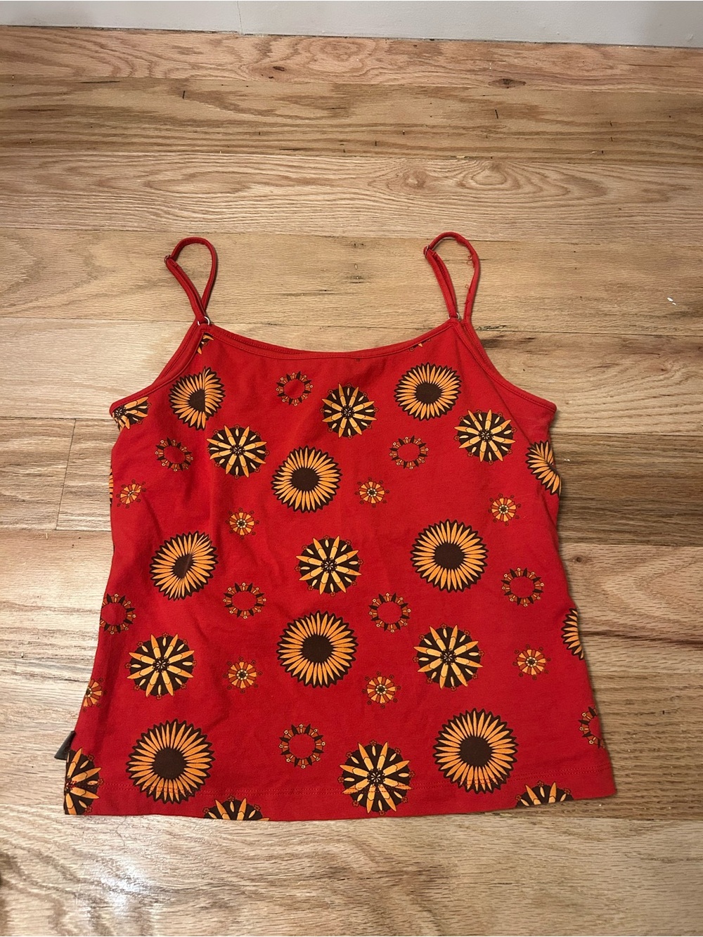 Rare A5 Series The North Face Red Floral-Print Spaghetti Strap Camisole